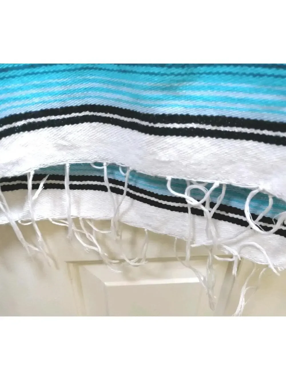 Artesanias FR Mexican Serape Blanket 45x76 XL Multi-Color Striped Boho Acrylic‎